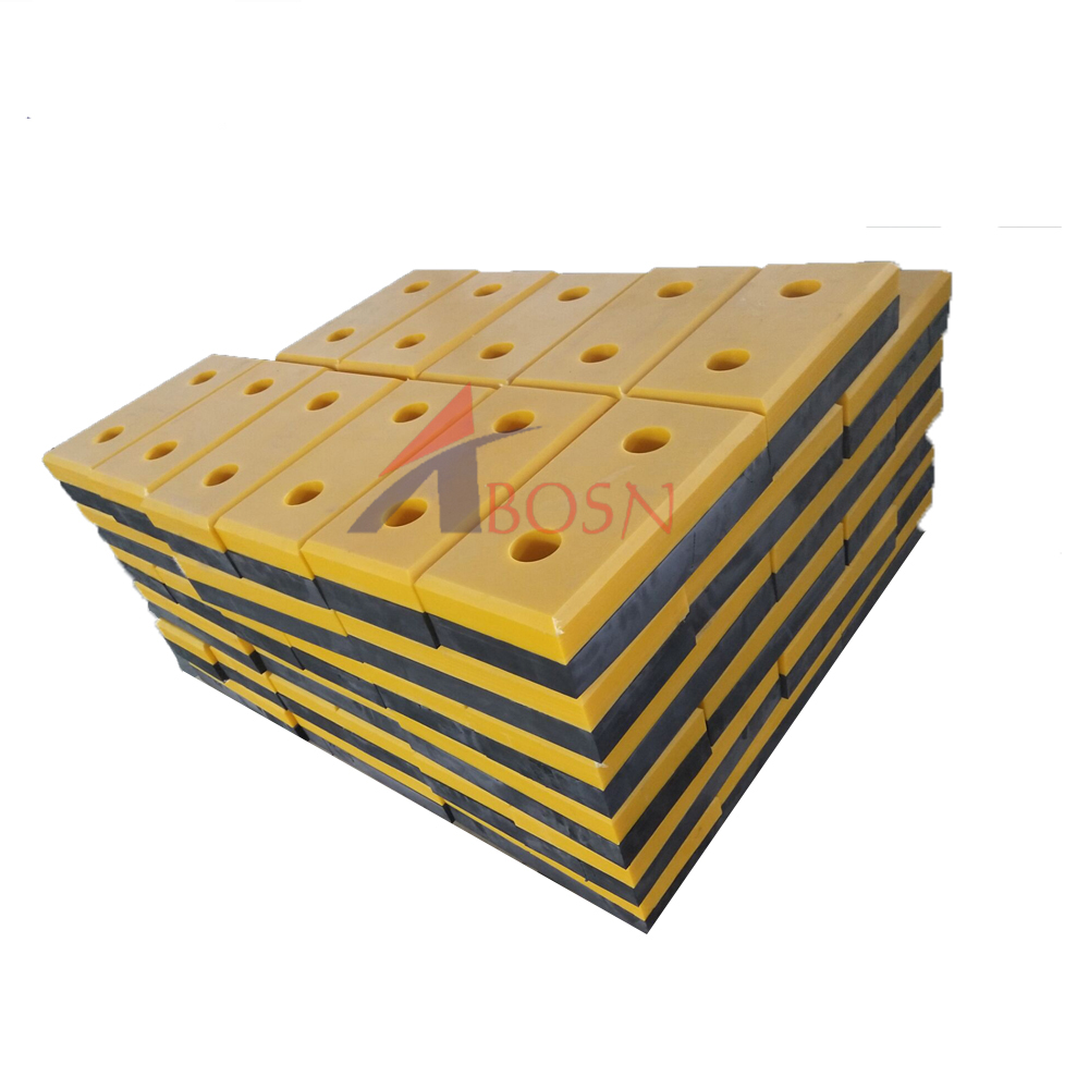 Heavy Duty Light Weight Rubber Dock Bumper With Plastic Face